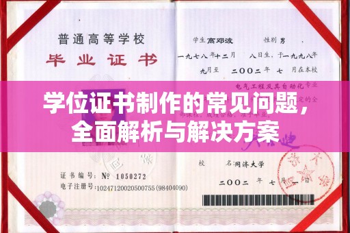 淳化学位证书制作的常见问题，全面解析与解决方案